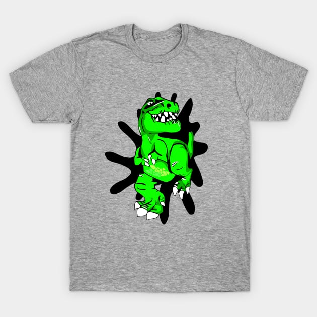 Green Dinosaur T-Rex T-Shirt by CBV